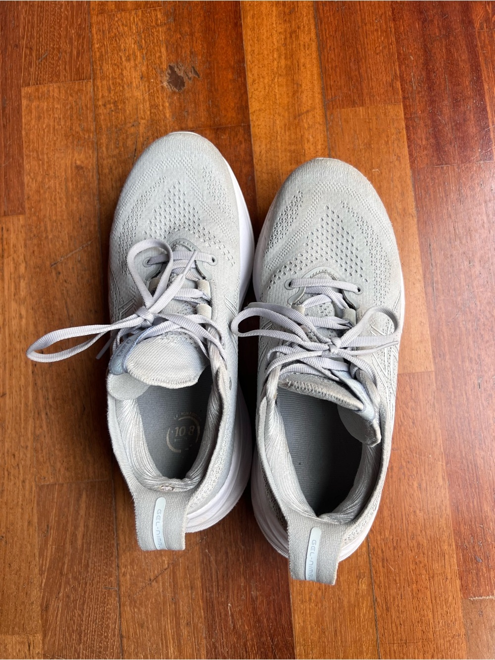 ASICS Light Gray Knit Athletic Sneakers